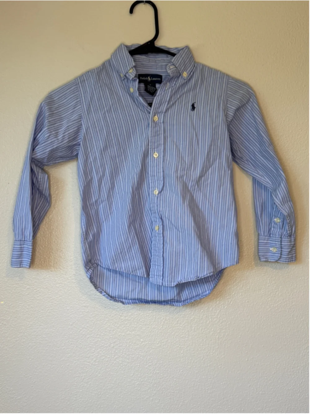 Ralph Lauren Boys 5 Blue Striped Cotton Button Down